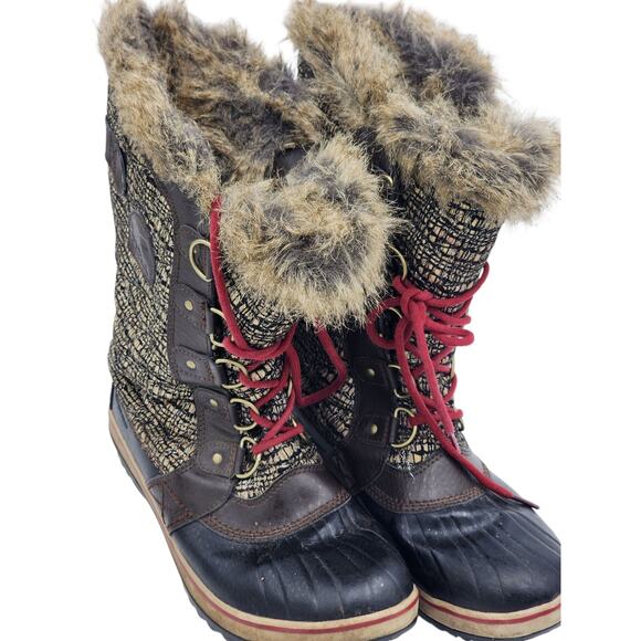 Sorel Tofino Boots Womens 9 Faux Fur Waterproof Winter Snow NL2388-231 Gorpcore - Picture 12 of 16